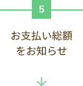 お支払い総額をお知らせ
